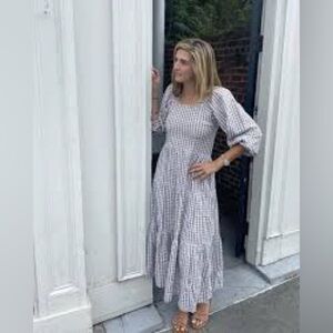 Madison Mathews Emma Gingham Maxi Dress Sz-S